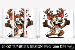 Silly Cartoon Deer, Excited 20 Oz Tumbler Product Image 1