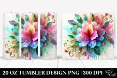 20 Oz Tumbler Sublimation | Colorful Rhododendron on Wooden Product Image 1