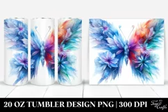 Vibrant Ice Butterfly with Ice Flowers | 20 oz Tumbler Product Image 1