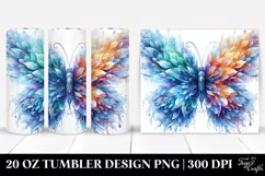Vibrant Ice Butterfly with Ice Flowers | 20 oz Tumbler Product Image 1