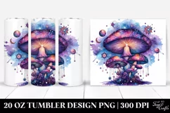Vibrant Celestial Mushroom Clipart 20 Oz Tumbler Product Image 1