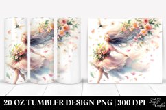 Fairy with Spring Petals Tumbler, 20 oz Skinny Tumbler Wrap Product Image 3
