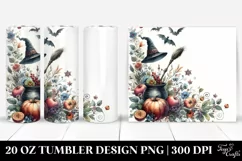 Witch Retro Watercolor Tumbler Design | 20 oz Tumbler Product Image 1