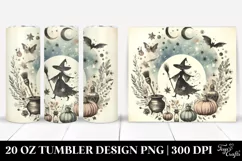 Witch Retro Watercolor Tumbler Design | 20 oz Tumbler Product Image 1