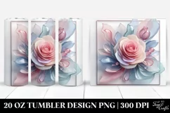 Abstract Glossy Rose, Transparent 20 Oz Tumbler Product Image 1