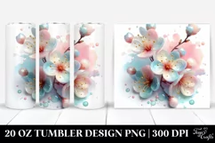 Glossy Cherry Blossom with Golden Accents | 20 oz Tumbler Product Image 1