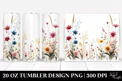 Centered Watercolor Wild Flowers | 20 Oz Tumbler Product Image 1