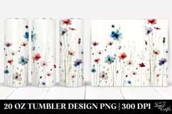 Centered Watercolor Wild Flowers | 20 Oz Tumbler Product Image 1
