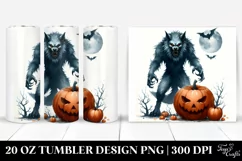 Funny Halloween Clipart - Werewolf, High-Res 20 Oz Tumbler Product Image 1