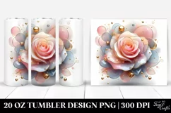 Abstract Glossy Rose, Transparent 20 Oz Tumbler Product Image 1