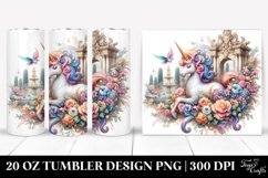 Colorful Baby Unicorn Baroque Garden. 20 Oz Tumbler Design Product Image 1