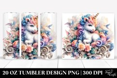 Colorful Baby Unicorn Baroque Garden. 20 Oz Tumbler Design Product Image 1