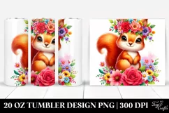 Cute Squirrel Flower Crown | 20 oz Tumbler Product Image 1