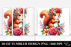 Cute Squirrel Flower Crown | 20 oz Tumbler Product Image 1