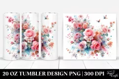 Colorfull Pink Roses Abstract Tumbler Product Image 1