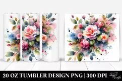 Colorfull Pink Roses Abstract Tumbler Product Image 1
