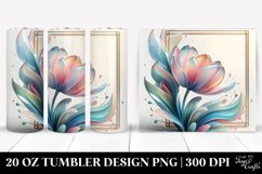 Abstract Watercolor Shiny Tulip, High-Res 20 Oz Tumbler Product Image 1