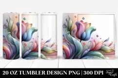 Abstract Shiny Tulip, Transparent 20 Oz Tumbler Product Image 1