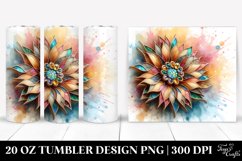 Abstract Stained Sunflower. 20 Oz Tumbler Design Product Image 1