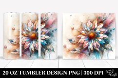 Abstract Stained Sunflower. 20 Oz Tumbler Design Product Image 1