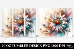 Abstract Stained Sunflower. 20 Oz Tumbler Design Product Image 1