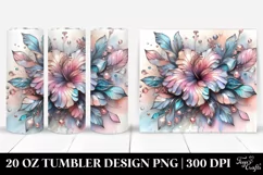 Abstract Shiny Hibiscus, Transparent 20 Oz Tumbler Product Image 1