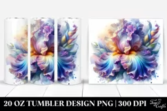 Transparent Iris Watercolor Splash | 20 oz Tumbler Product Image 1