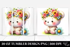 Vibrant Bear with Flower Crown | 20 oz Tumbler Product Image 1