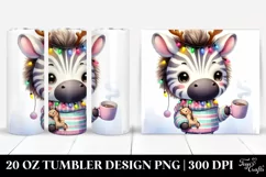 Expressive Baby Watercolor Zebra PNG Product Image 1