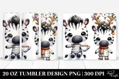Expressive Baby Watercolor Zebra PNG Product Image 1