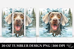 Crazy Weimaraner Ice Cracks | 20 Oz Tumbler Product Image 1
