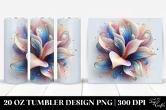 Abstract Pastel y Iris, Transparent 20 Oz Tumbler Product Image 1