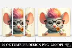 Revolted Baby Mouse with Flower PNG Product Image 1