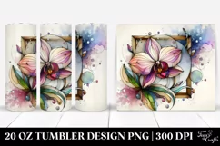 Abstract Wooden Stained Orchid | 20 oz Tumbler Product Image 1