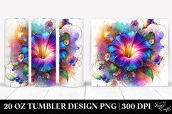 20 Oz Tumbler Sublimation | Colorful Morning Glory with Product Image 1