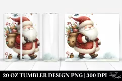 Whimsical Santa Sorceress Watercolor Image | 20 oz Tumbler Product Image 1