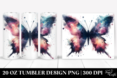 Grungy Butterfly Silhouettes, Vibrant 20 Oz Tumbler Product Image 1