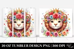 Cute Lion Flower Crown | 20 oz Tumbler Product Image 1