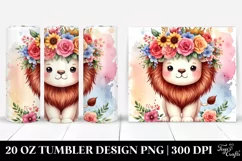 Cute Lion Flower Crown | 20 oz Tumbler Product Image 1