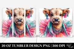 Baby Highland Cow Dancer. 20 Oz Tumbler Design Product Image 1