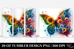 Abstract Sunflower Butterfly Frame | 20 oz Tumbler Product Image 1