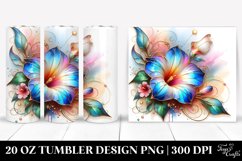 20 Oz Tumbler Sublimation | Colorful Morning Glory with Product Image 1