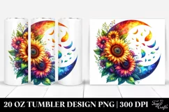 Vibrant Sunflower Half Moon Tumbler Design | 20 oz Tumbler Product Image 1