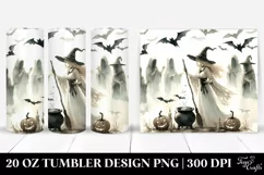 Simple Vintage Halloween Scene with Sorceress | 20 oz Product Image 1