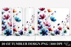 Bold Silhouettes Watercolor Flowers | 20 Oz Tumbler Product Image 1