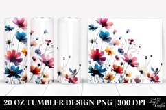 Bold Silhouettes Watercolor Flowers | 20 Oz Tumbler Product Image 1