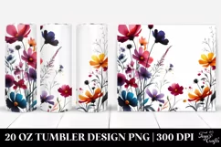 Bold Wild Flowersilhouettes Canvas | 20 Oz Tumbler Product Image 1
