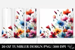 Bold Wild Flowersilhouettes Canvas | 20 Oz Tumbler Product Image 1