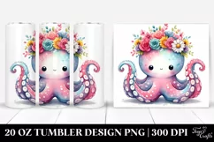 Colorful Octopus Flower Crown Tumbler Product Image 1