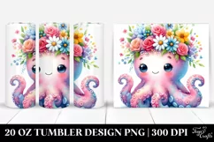 Cute Watercolor Octopus | 20 oz Tumbler Product Image 1